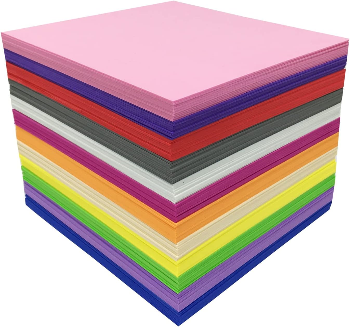 96 hojas de espuma Eva de 1 mm de grosor, 7,8 x 5,9 pulgadas, papel de espuma para manualidades, 12 colores para proyectos de manualidades, manualidades para niños, fiestas en el aula y más de PAIDU