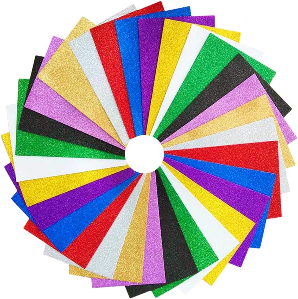 PAIDU-hojas de espuma Eva con purpurina, 30 Uds., 8x12 pulgadas, 2mm de espesor, hoja de espuma artesanal para actividades artesanales infantiles, cortadores artesanales