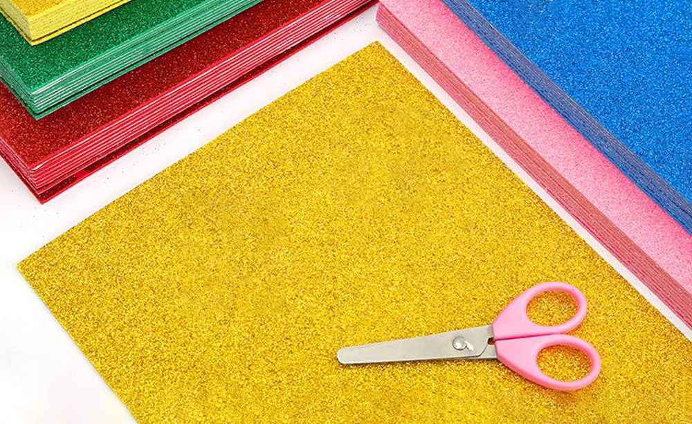 30 Pcs Glitter Eva Foam Sheets 8x12 Inch 2mm Thick Craft Foam Sheet For Children's Craft Activities DIY Cutters Arts By PAIDU