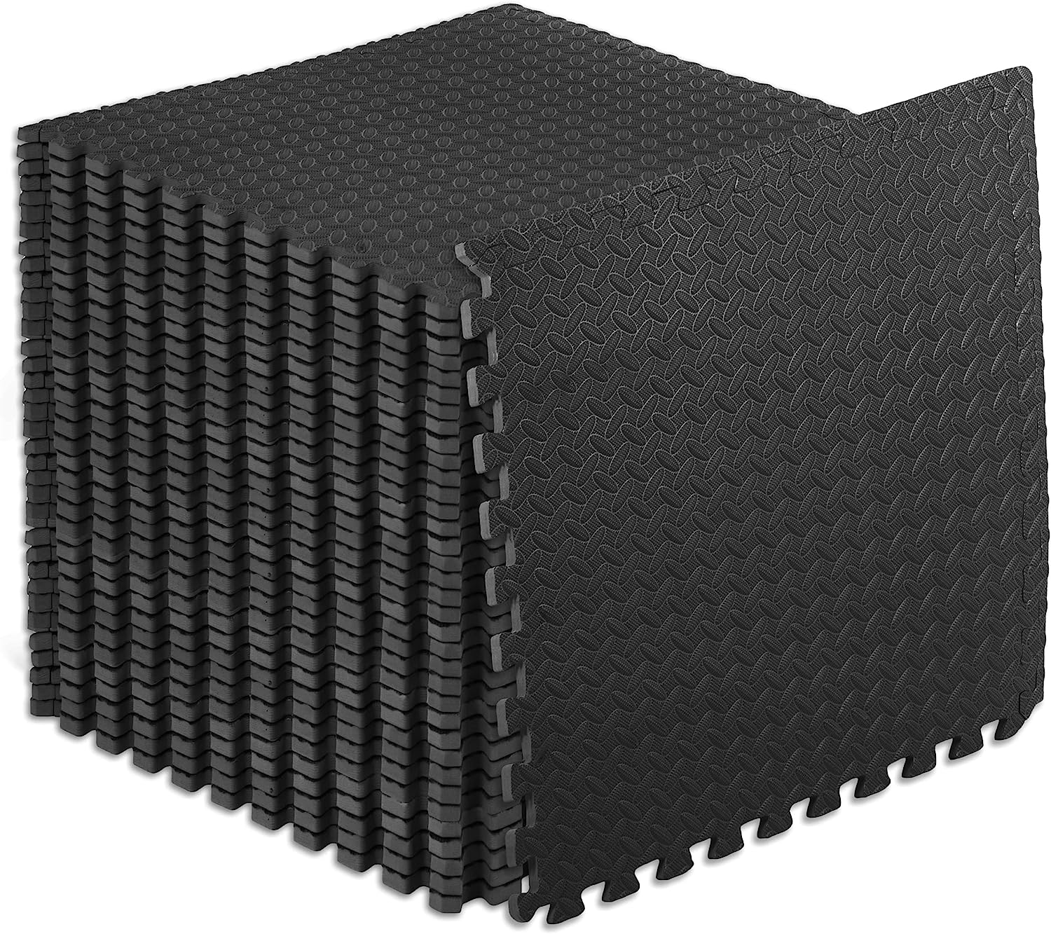 Estera de ejercicio tipo rompecabezas Baldosas de espuma entrelazadas Eva de ½&quot; para gimnasio en casa Estera para equipo de entrenamiento en casa Acolchado de piso para niños disponible en paquetes de 24 pies cuadrados 48 pies cuadrados 144 pies cuad